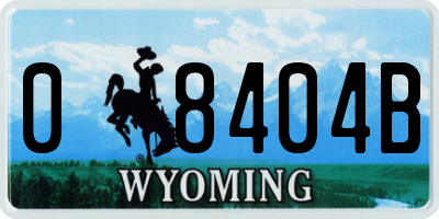 WY license plate 08404B