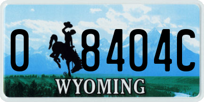 WY license plate 08404C