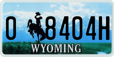 WY license plate 08404H