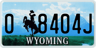 WY license plate 08404J