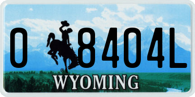 WY license plate 08404L