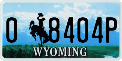WY license plate 08404P