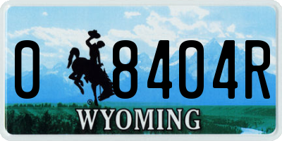 WY license plate 08404R