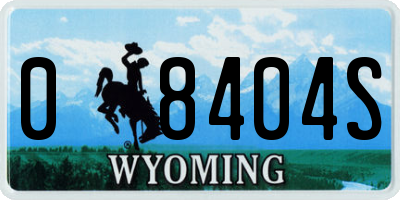 WY license plate 08404S