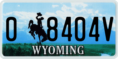 WY license plate 08404V