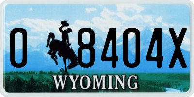 WY license plate 08404X