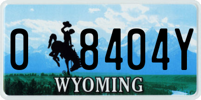 WY license plate 08404Y