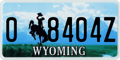WY license plate 08404Z