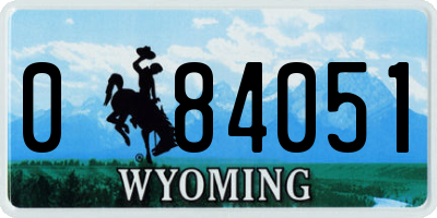 WY license plate 084051