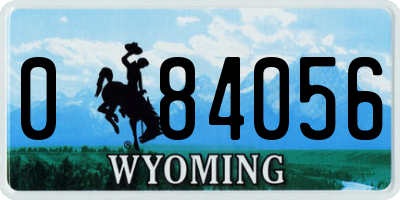 WY license plate 084056