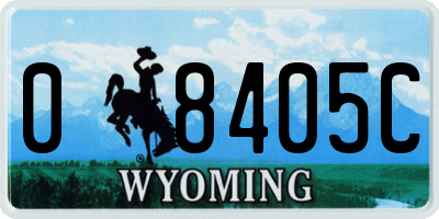 WY license plate 08405C
