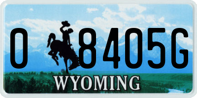 WY license plate 08405G