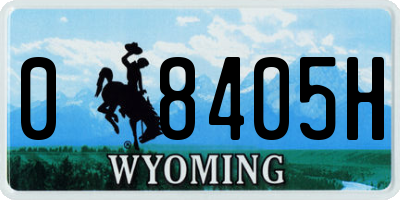 WY license plate 08405H