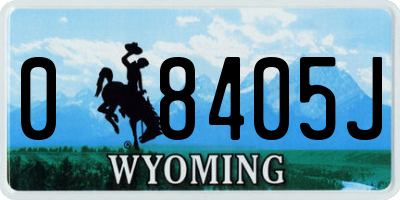 WY license plate 08405J