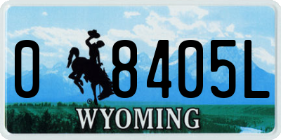 WY license plate 08405L