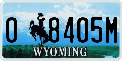 WY license plate 08405M