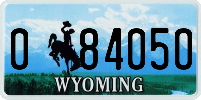 WY license plate 08405O