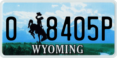 WY license plate 08405P