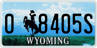WY license plate 08405S