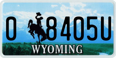 WY license plate 08405U