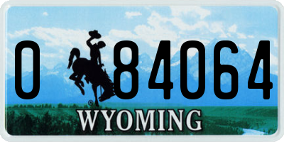 WY license plate 084064