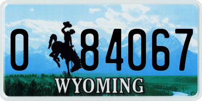 WY license plate 084067