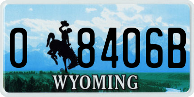 WY license plate 08406B