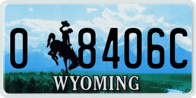 WY license plate 08406C