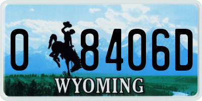 WY license plate 08406D