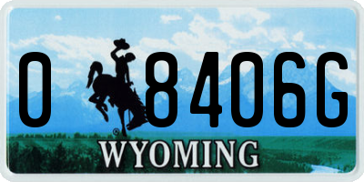 WY license plate 08406G