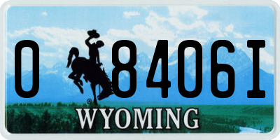WY license plate 08406I