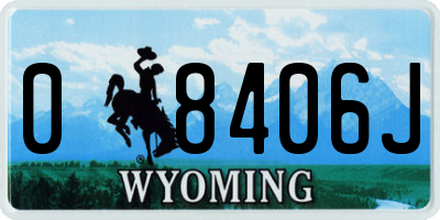 WY license plate 08406J