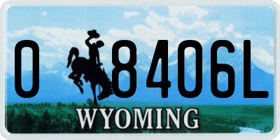 WY license plate 08406L