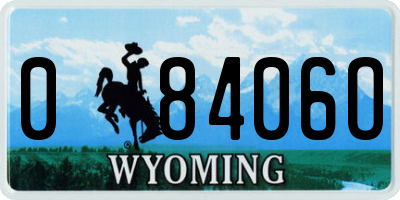 WY license plate 08406O