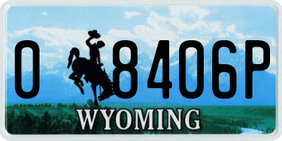 WY license plate 08406P