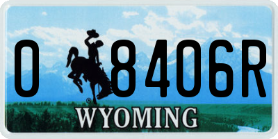 WY license plate 08406R