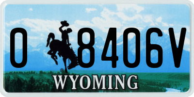 WY license plate 08406V
