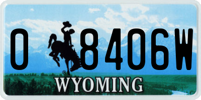 WY license plate 08406W