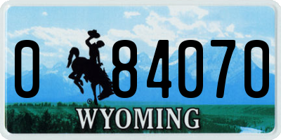 WY license plate 084070