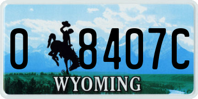 WY license plate 08407C