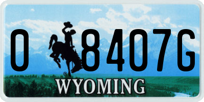 WY license plate 08407G