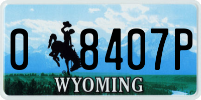 WY license plate 08407P
