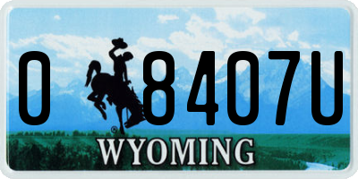 WY license plate 08407U