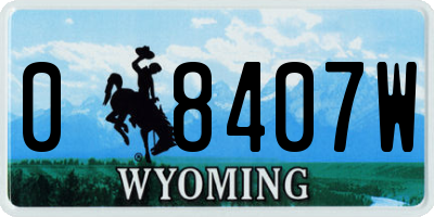 WY license plate 08407W