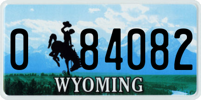 WY license plate 084082