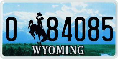 WY license plate 084085