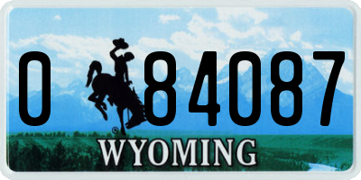 WY license plate 084087