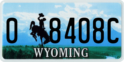WY license plate 08408C