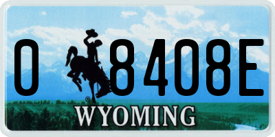 WY license plate 08408E