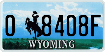 WY license plate 08408F